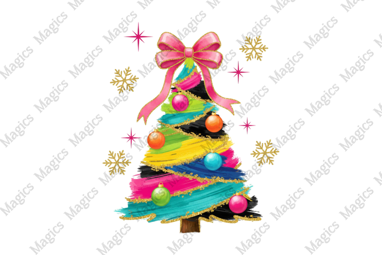 Colorful Glitter Christmas Coquette Png