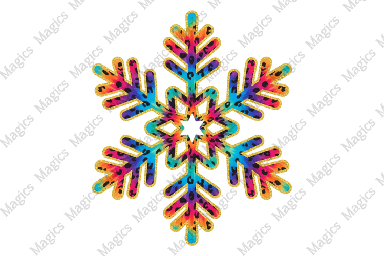 Colorful Glitter Christmas Snowflake PNG