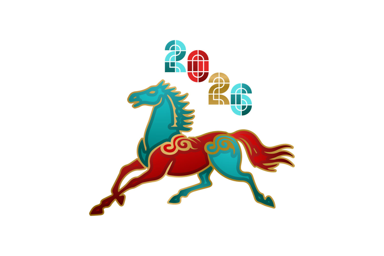 Colorful gradient lunar new year 2026 creative concept