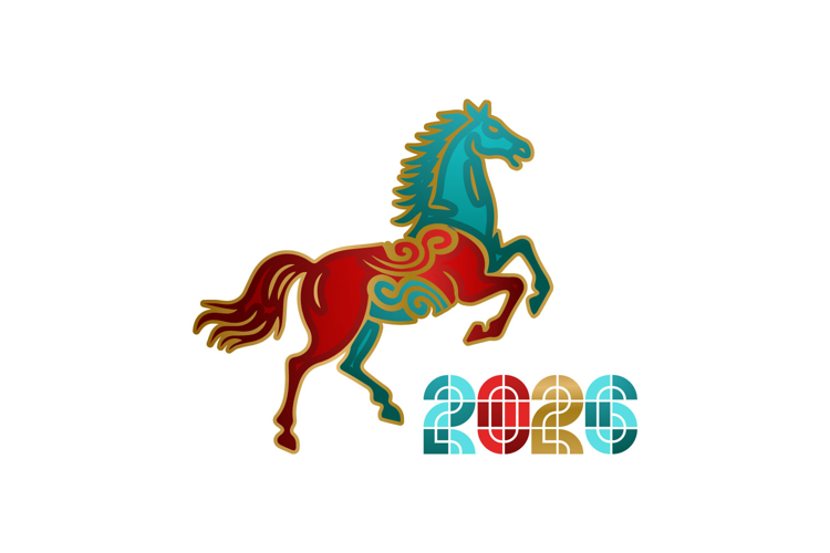 Colorful gradient lunar new year 2026 creative design