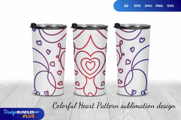 Heart Pattern Tumbler Wrap Design