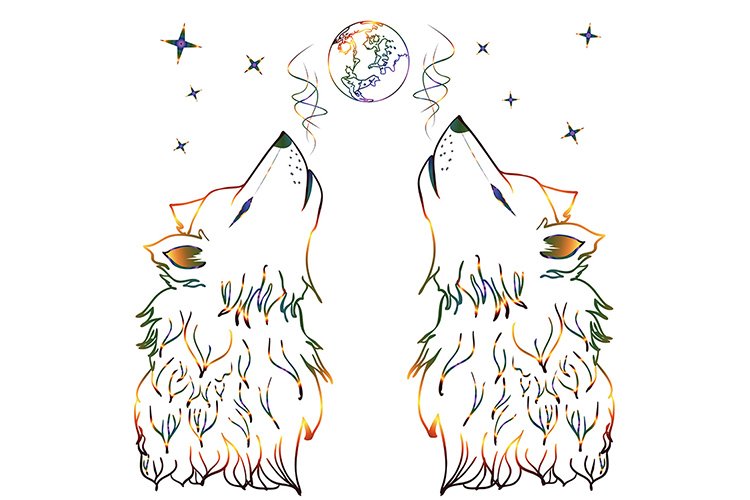Howling Wolf Clipart Image 9