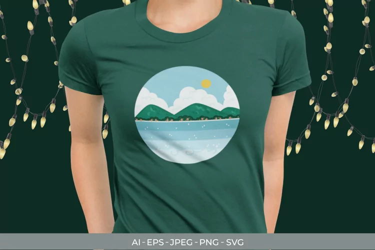 Colorful Island for T-Shirt Design