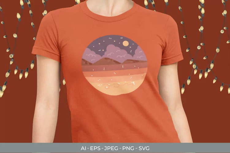Colorful Island for T-Shirt Design