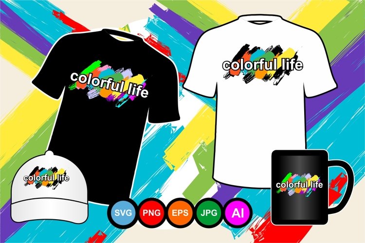 Vector image with the words COLORFUL LIFE