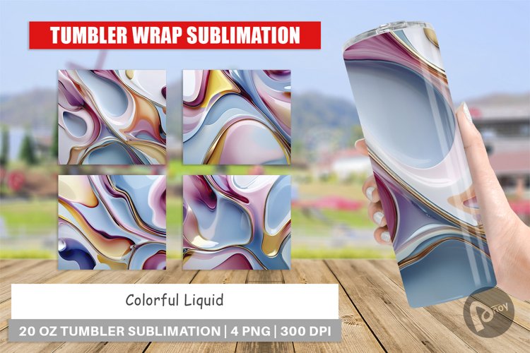 Tumbler Wrap Colorful Liquid
