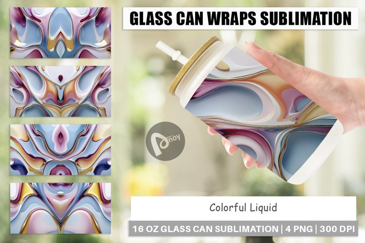 Glass Can Wraps Colorful Liquid