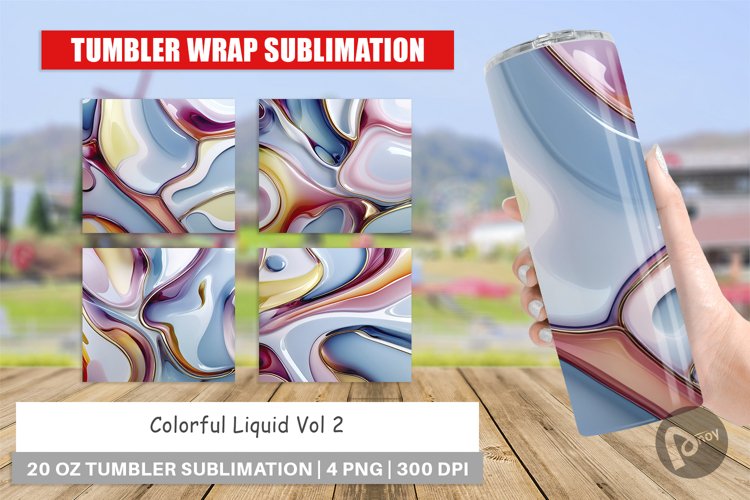 Tumbler Wrap Colorful Liquid
