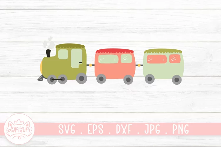 Colorful Locomotive Train Illustration | Cartoon Vehicles