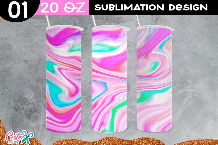 Colorful Marble 20 Oz Skinny Tumbler | Fluid art Sublimation