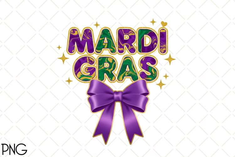 Colorful Mardi Gras Text Sublimation