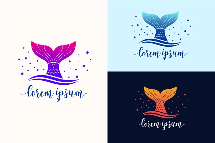 Colorful Mermaid Tail Logo Templates