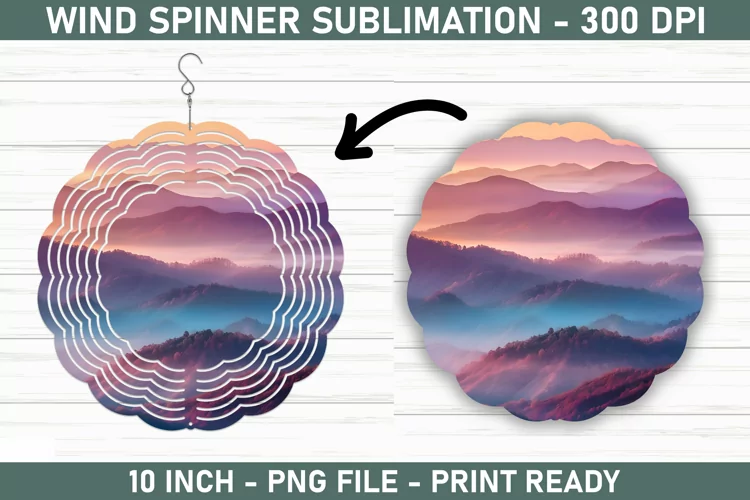 Colorful Mountain Wind Spinner | Wind Spinner Designs