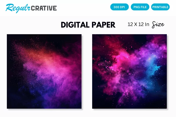Colorful Neon Powder Texture Digital Paper