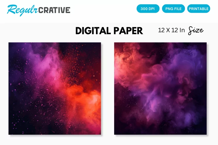 Colorful Neon Powder Texture Digital Paper