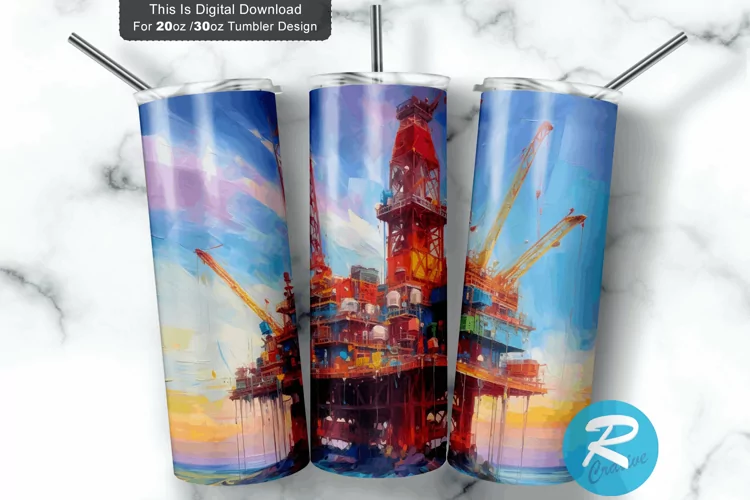Colorful Oil Rig 20oz/30oz Skinny Tumbler
