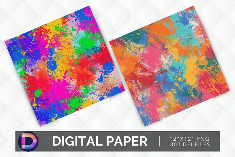 Colorful Paint Splotch Digital Paper