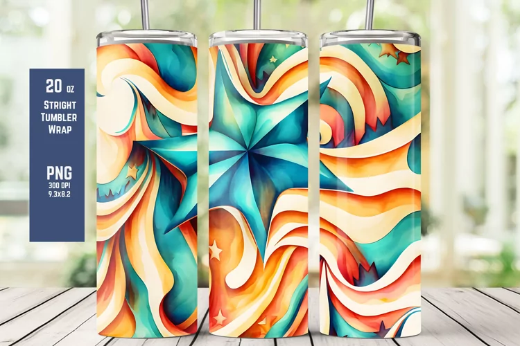 Colorful Pattern Tumbler Wrap for Sublimation T1