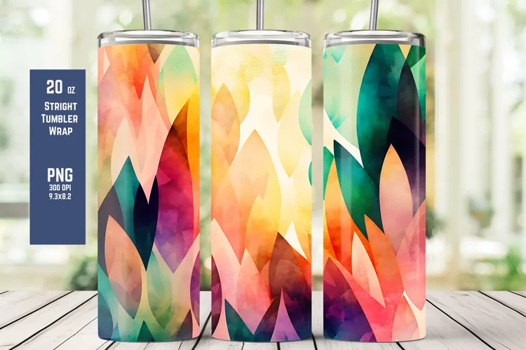 Colorful Pattern Tumbler Wrap for Sublimation T12