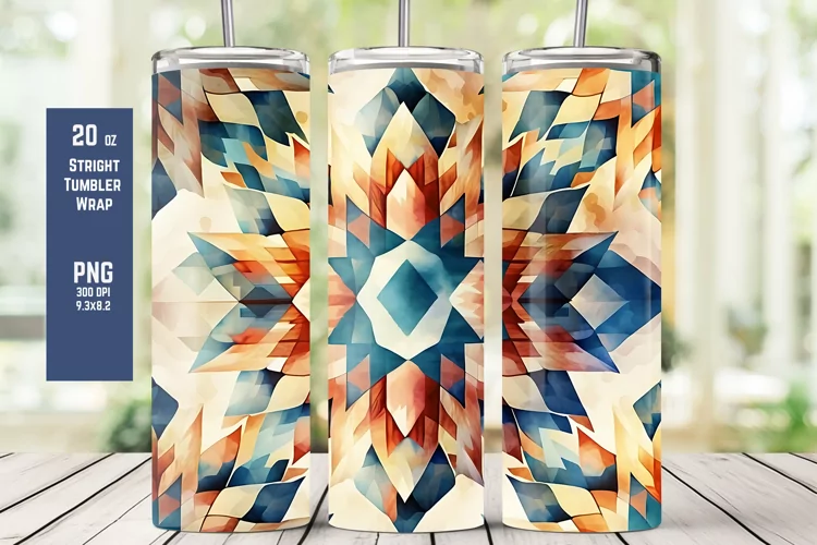 Colorful Pattern Tumbler Wrap for Sublimation T2