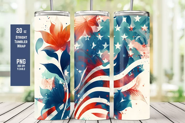 Colorful Floral Pattern Tumbler Wrap for Sublimation T5