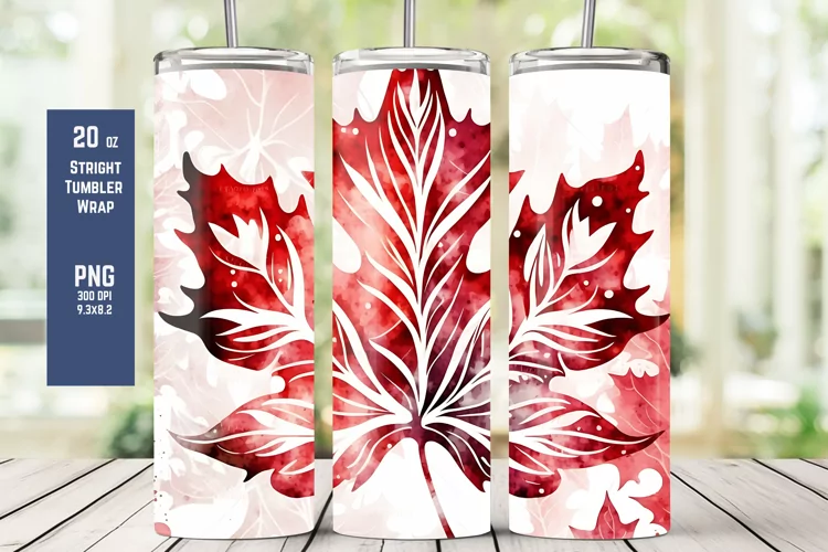Canada Leaf Pattern Tumbler Wrap for Sublimation T7