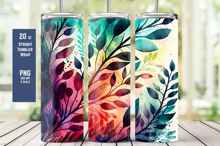 Colorful Floral Pattern Tumbler Wrap for Sublimation T9