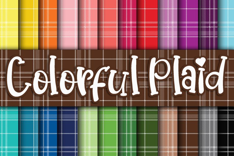 Colorful Plaid Digital Paper example image 1