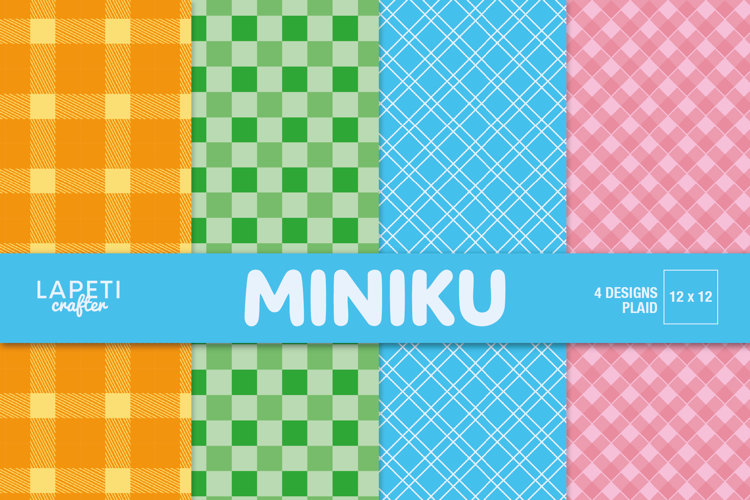 Colorful Plaid Digital Paper for Party Printables