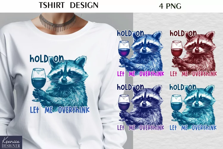 Colorful Vintage Raccoon|Funny Quotes T Shirt Design