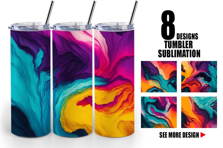 Alcohol Ink Tumbler Wrap Image 19