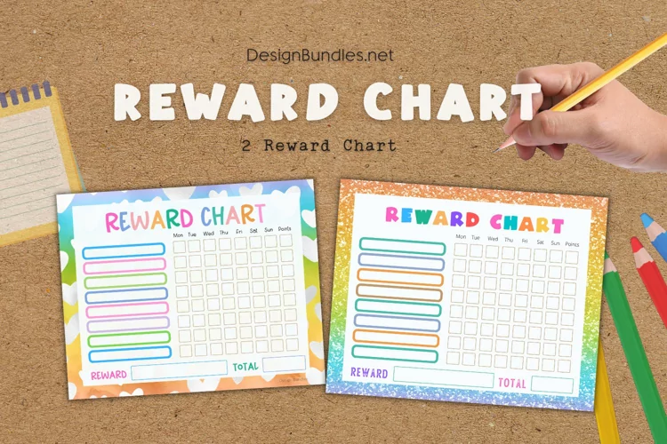 Colorful Rainbow and Hearts Educational Reward Charts