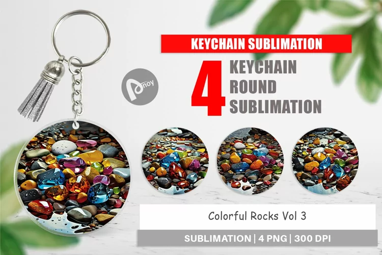 Keychain Colorful Rocks