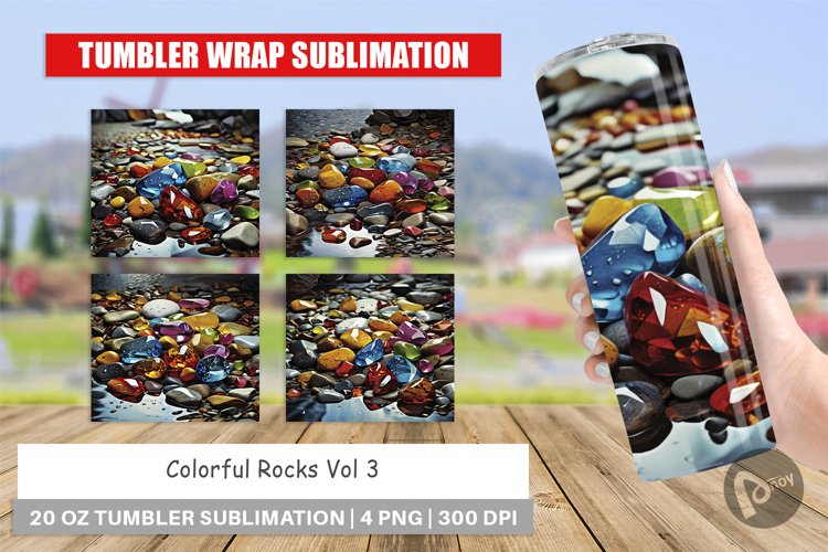 Tumbler Wrap Colorful Rocks