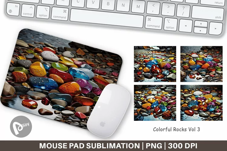 Mouse Pad Colorful Rocks