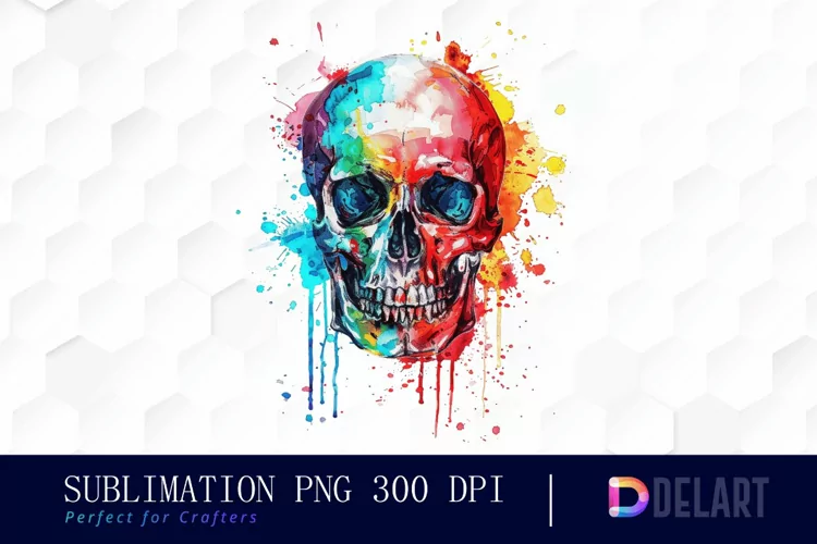 Colorful Skull Graphics Clipart