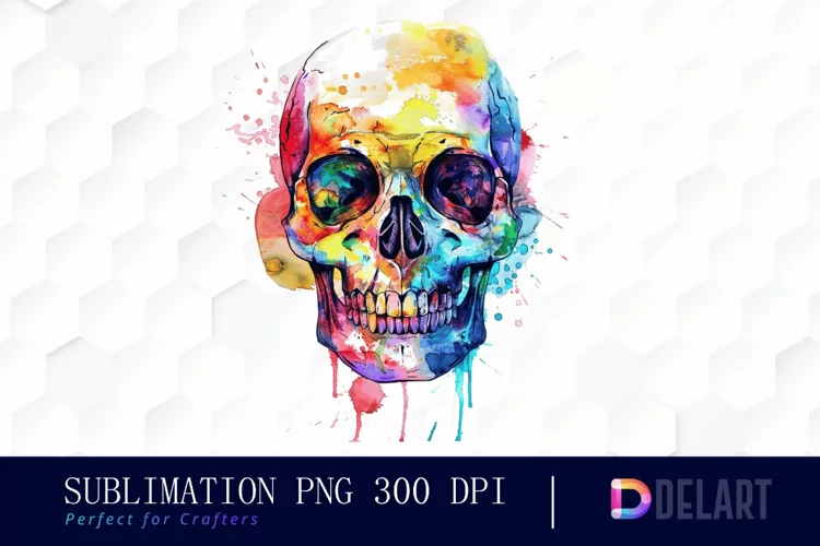 Colorful Skull PNG Clipart