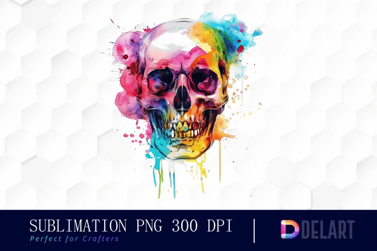 Colorful Skull PNG Clipart