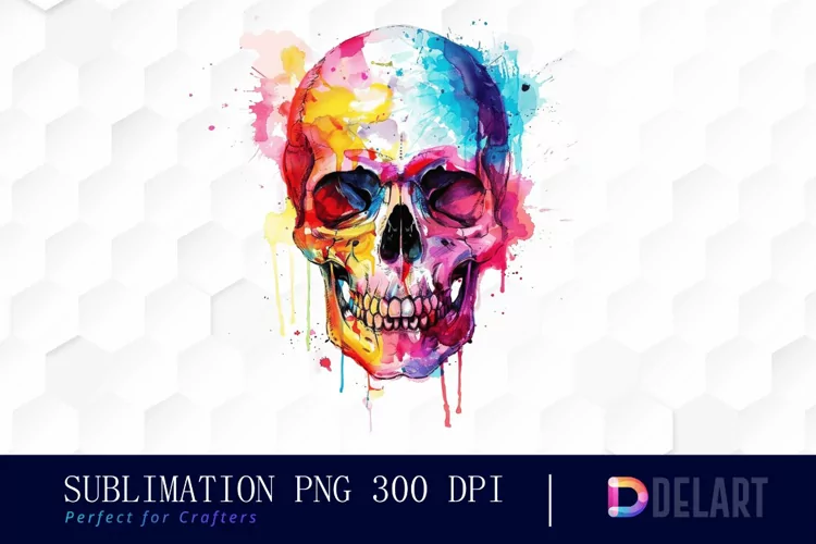 Colorful Skull PNG Clipart