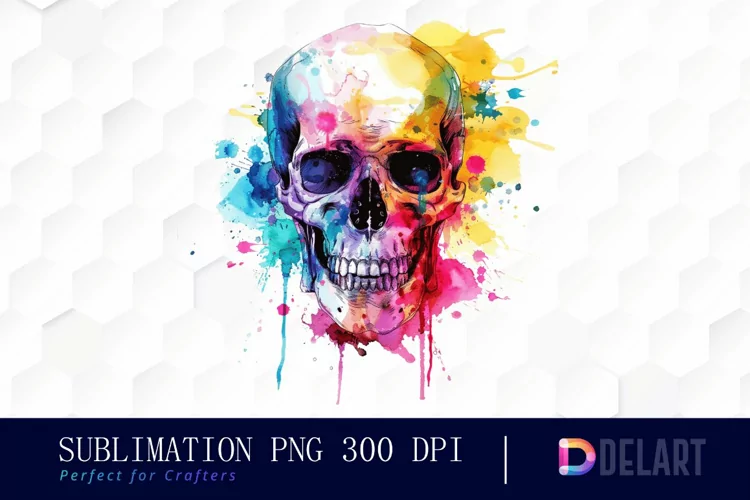 Colorful Skull Graphics Clipart