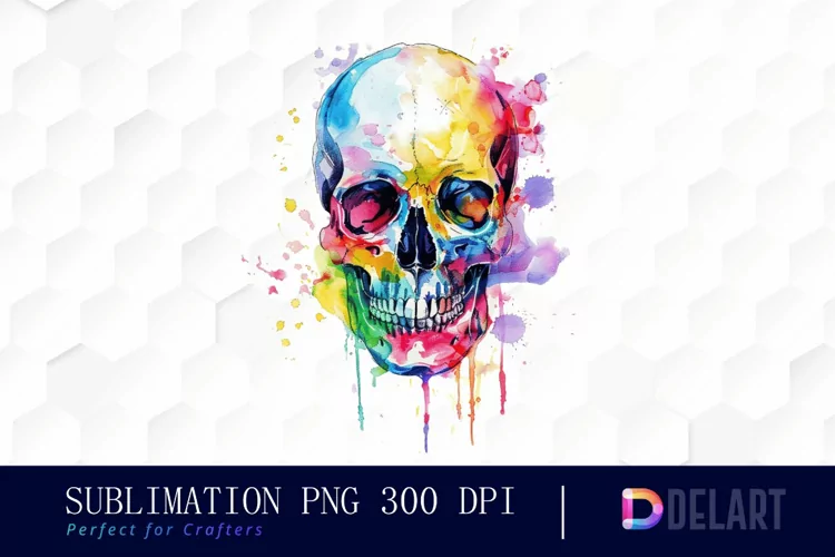Colorful Skull PNG Clipart