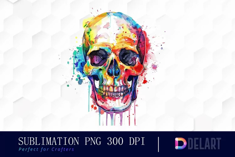Colorful Skull Graphics Clipart