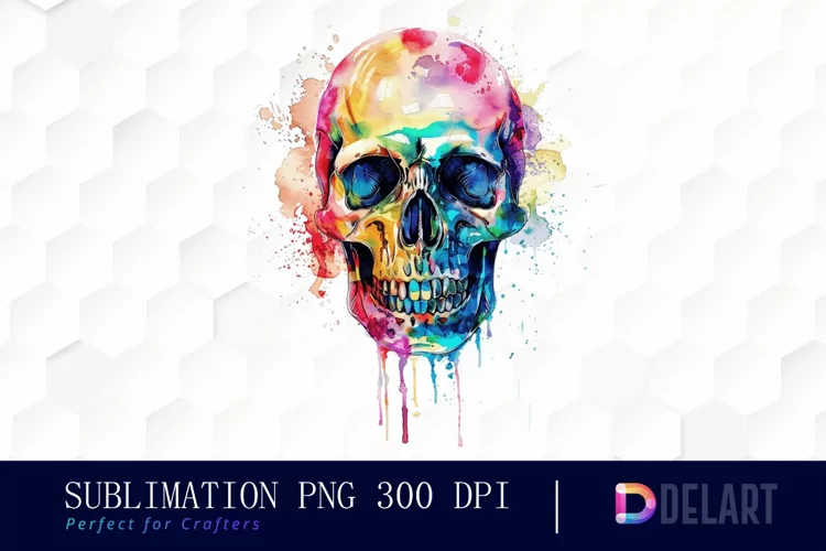 Colorful Skull PNG Clipart