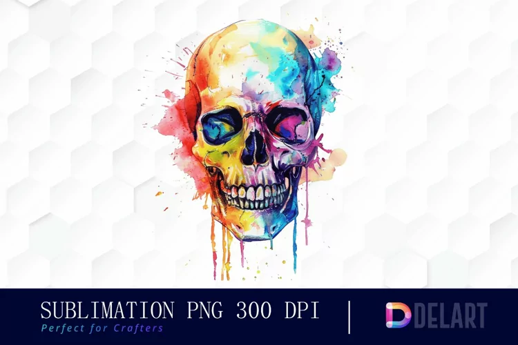 Colorful Skull PNG Clipart