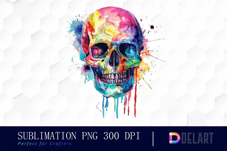 Colorful Skull PNG Clipart