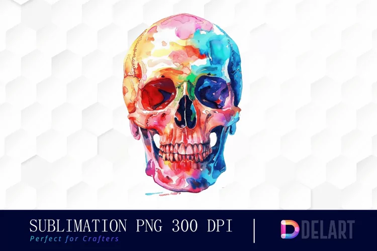 Colorful Skull PNG Clipart