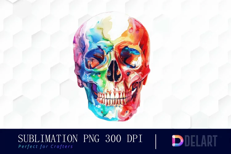 Colorful Skull Graphics Clipart