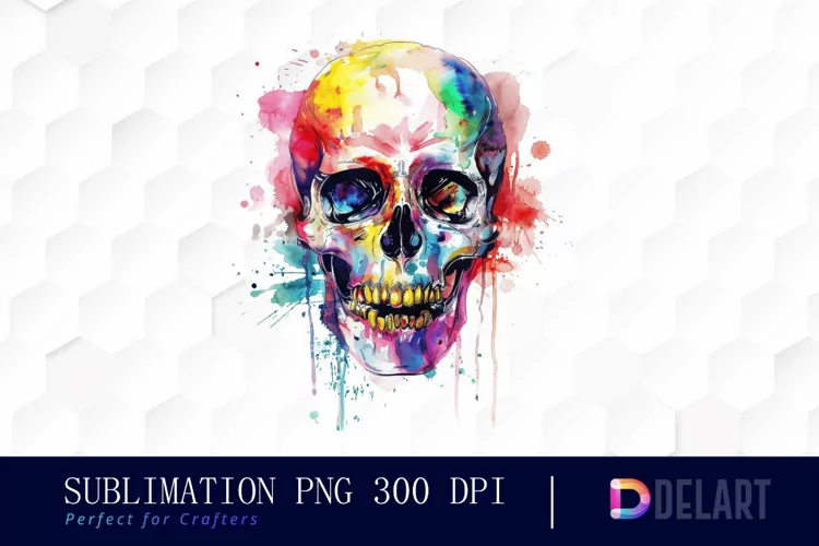 Colorful Skull PNG Clipart