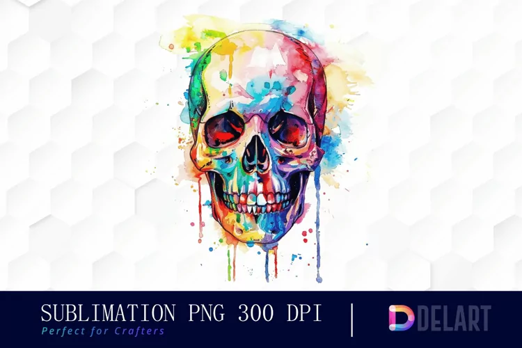 Colorful Skull Graphics Clipart