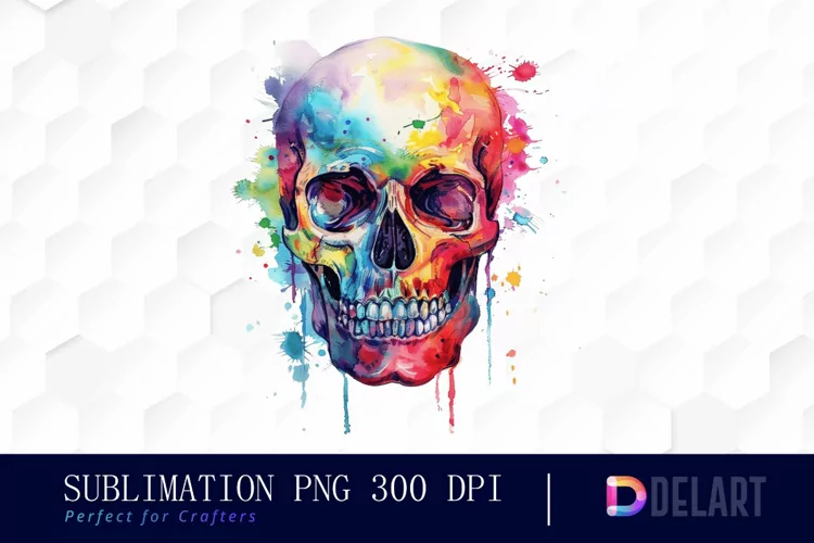 Colorful Skull PNG Clipart